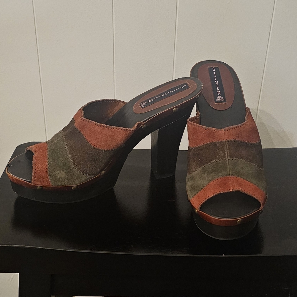 Steven Multicolor Suede Open-Toe Mules 10 - Picture 3 of 10